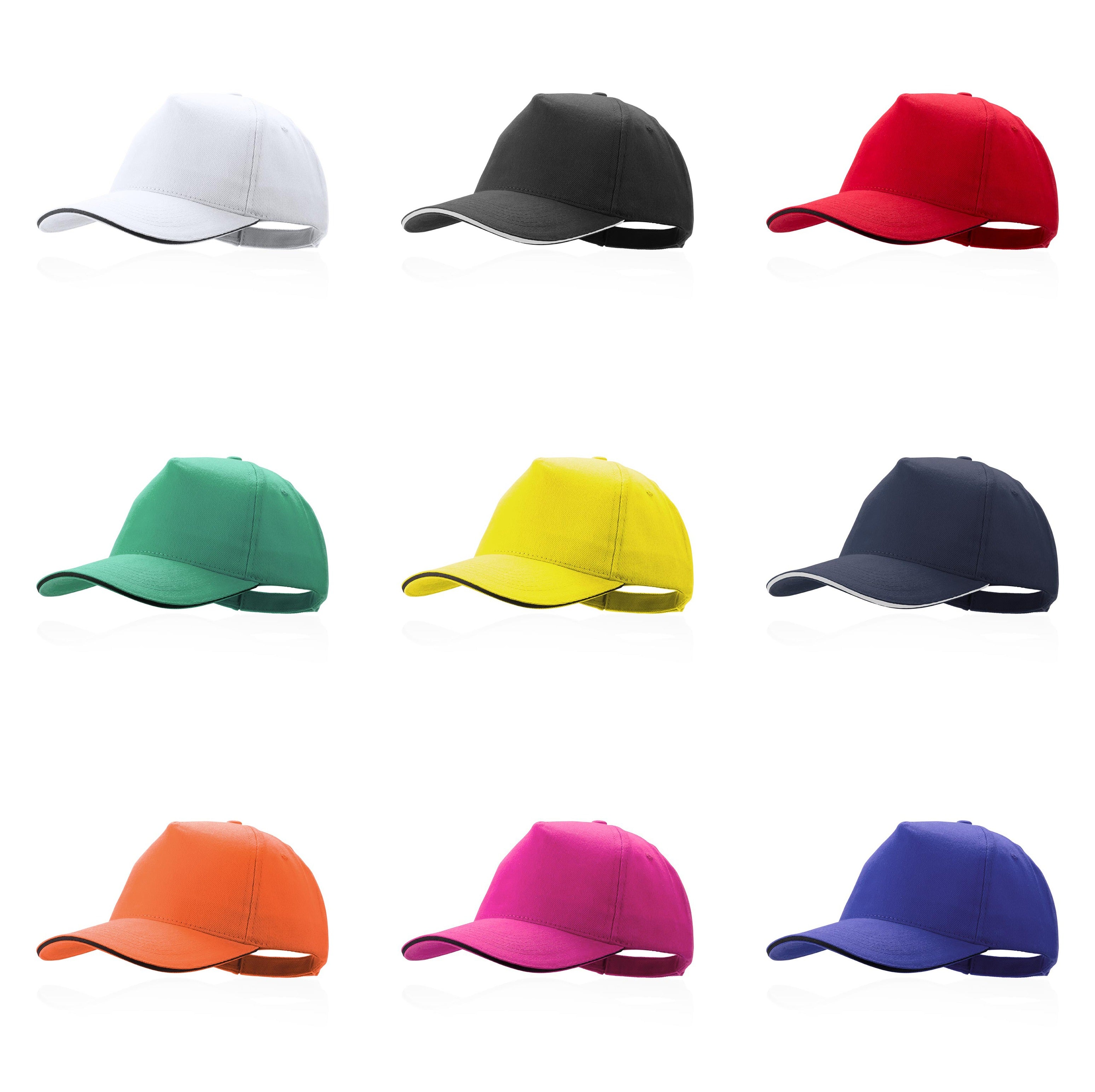 Casquette à 5 panneaux en 100% coton peigné KISSE