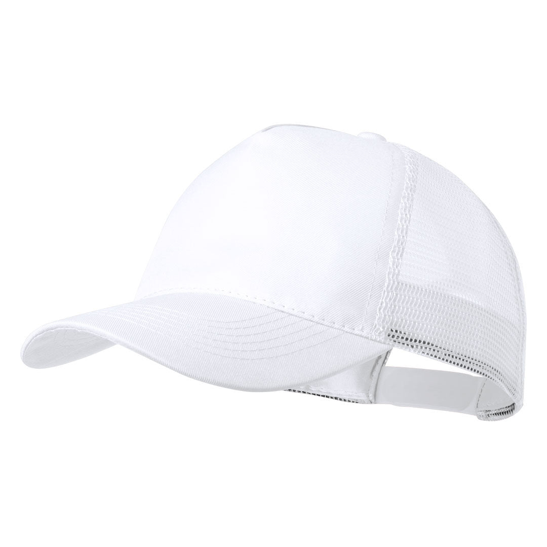 Casquette en polyester à 5 panneaux avec tissu en maille et fermeture réglable CLIPAK