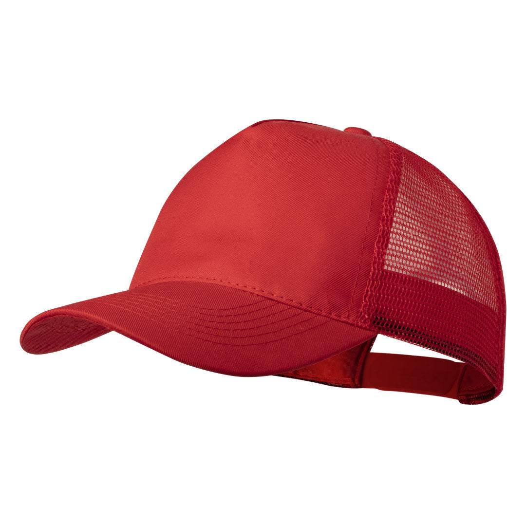 Casquette en polyester à 5 panneaux avec tissu en maille et fermeture réglable CLIPAK