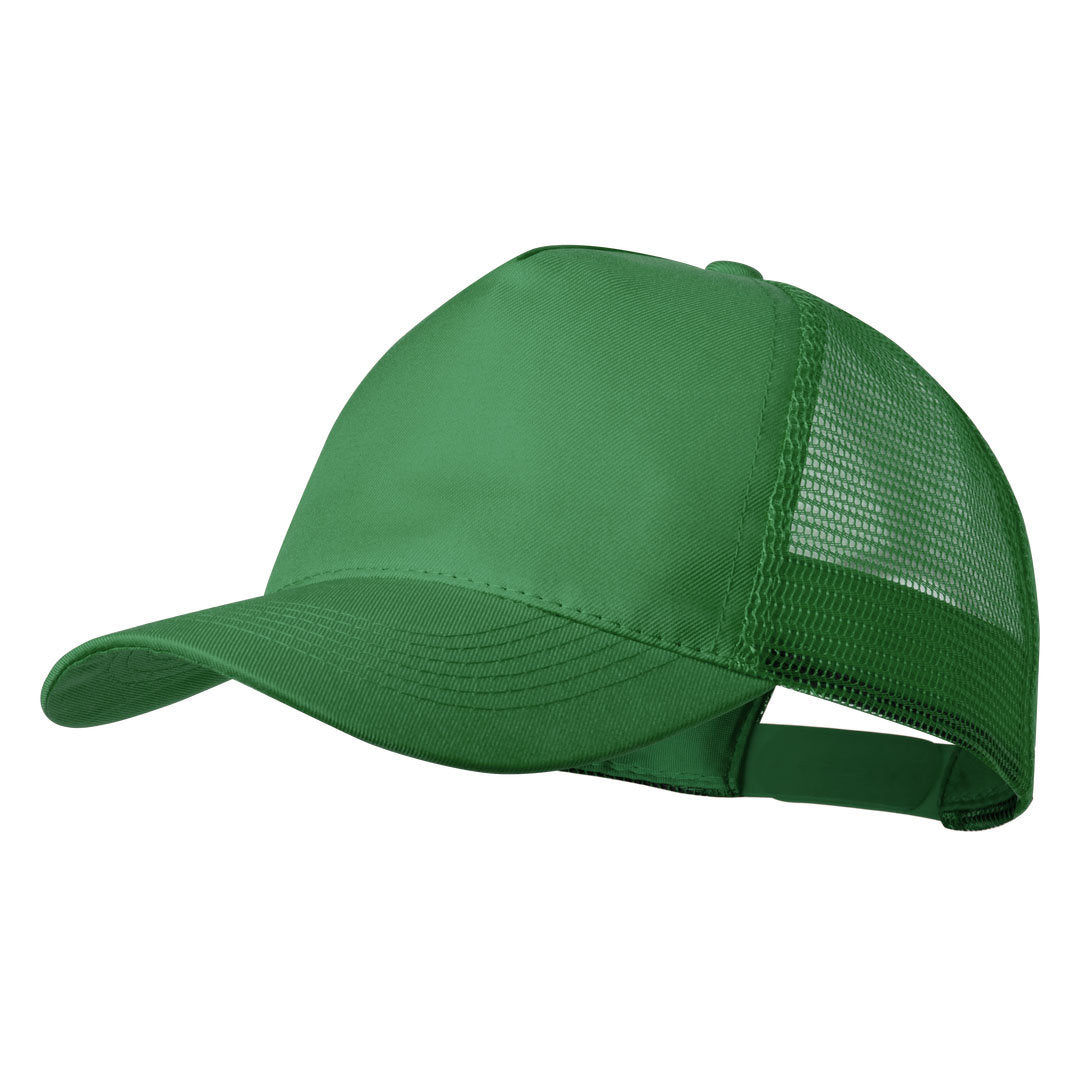 Casquette en polyester à 5 panneaux avec tissu en maille et fermeture réglable CLIPAK