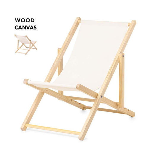 Chaise pliante en bois avec dossier et assise en toile résistante : Confort et durabilité.
