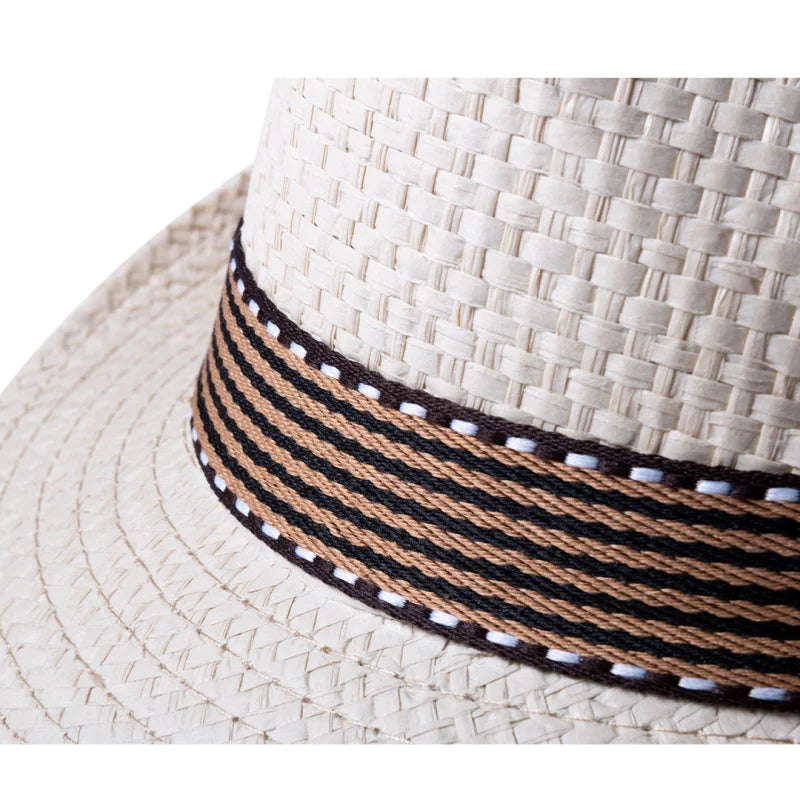 Chapeau En Fibre Synthétique Avec Un Ruban Extérieur Élégant Cousu Kaobex Chapeaux blanc