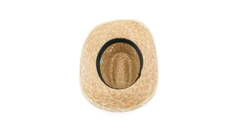 Chapeau En Paille Couleur Verdâtre Naturel Avec Ruban Intérieur Confortable Bull Chapeaux