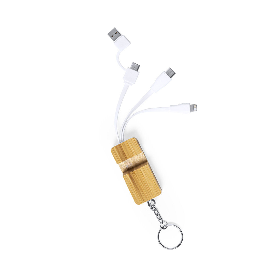 Chargeur porte clés en bambou DRUSEK multifonctions