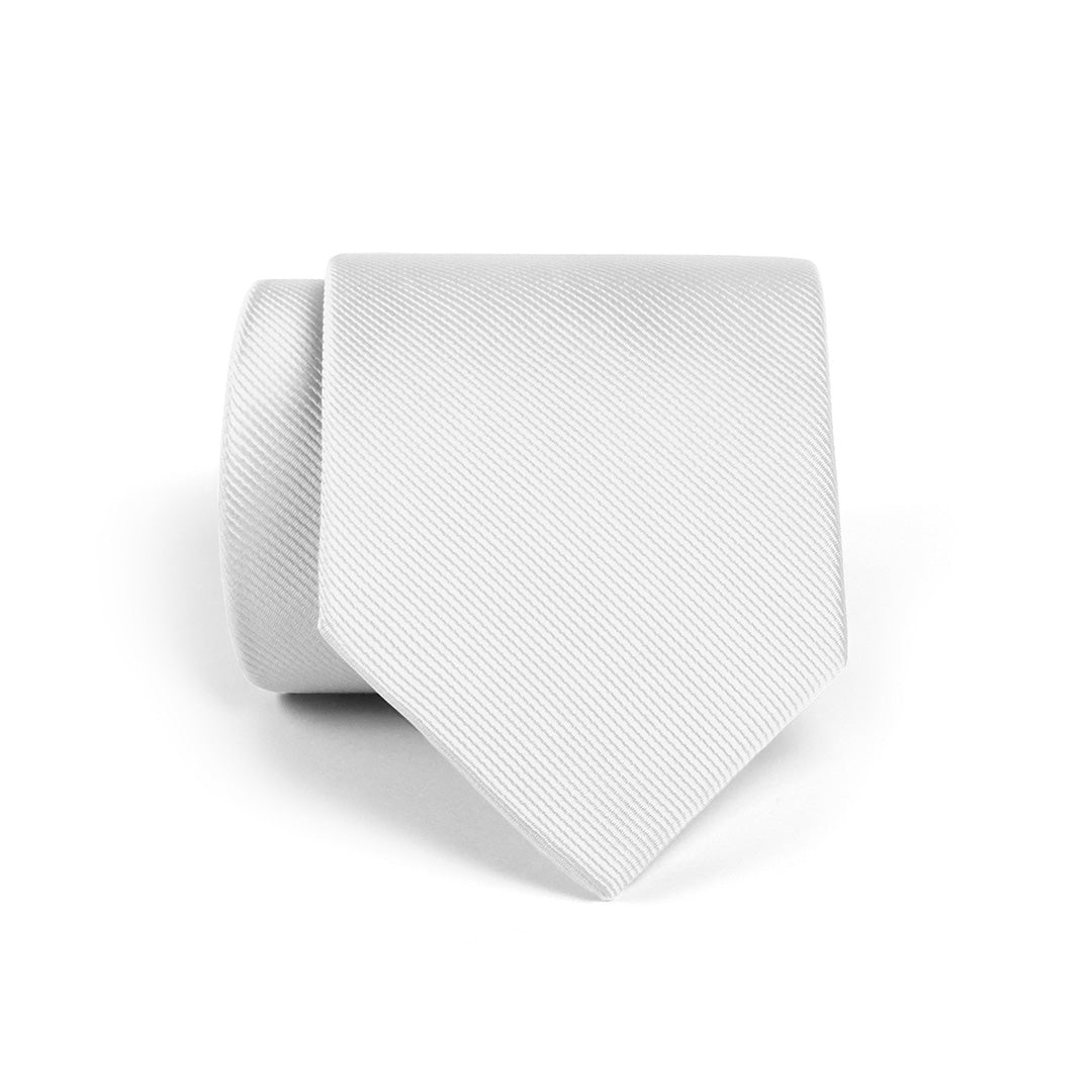 Cravate en polyester doux satiné SERQ blanche