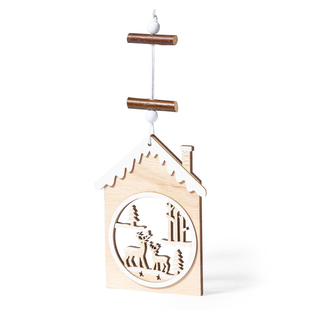 Décoration de Noël élégante et moderne en bois naturel ROMAN