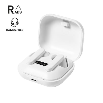 Ecouteurs bluetooth éco-responsables avec connexion 5.0 en finition blanche
