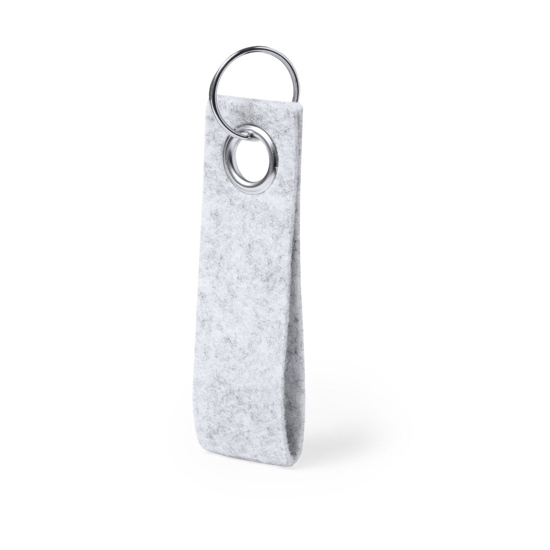 porte clé ruban en feutre gris à personnaliser