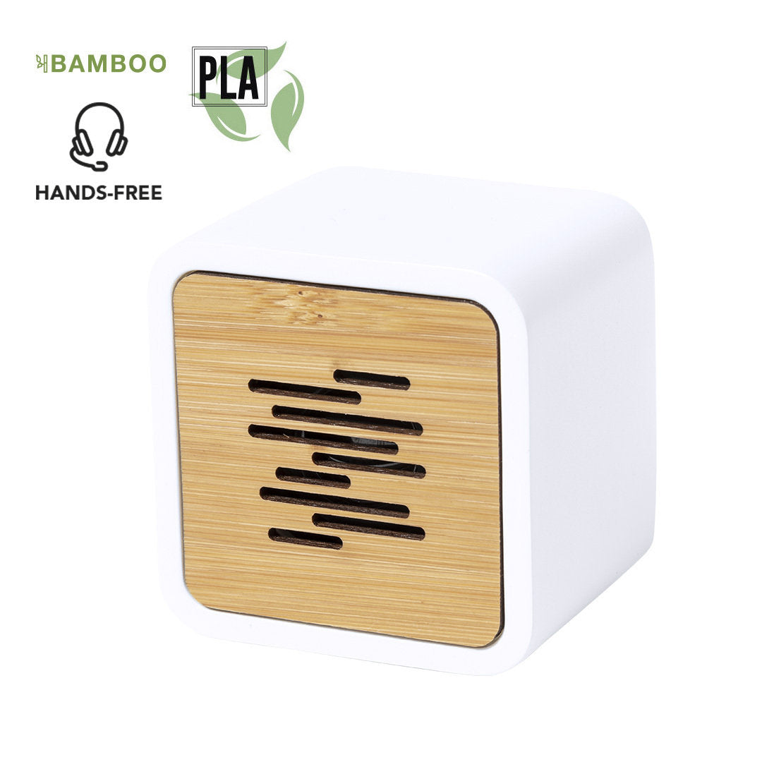 Haut-parleur éco-responsable avec connexion Bluetooth® 5.0 en bambou et PLA.