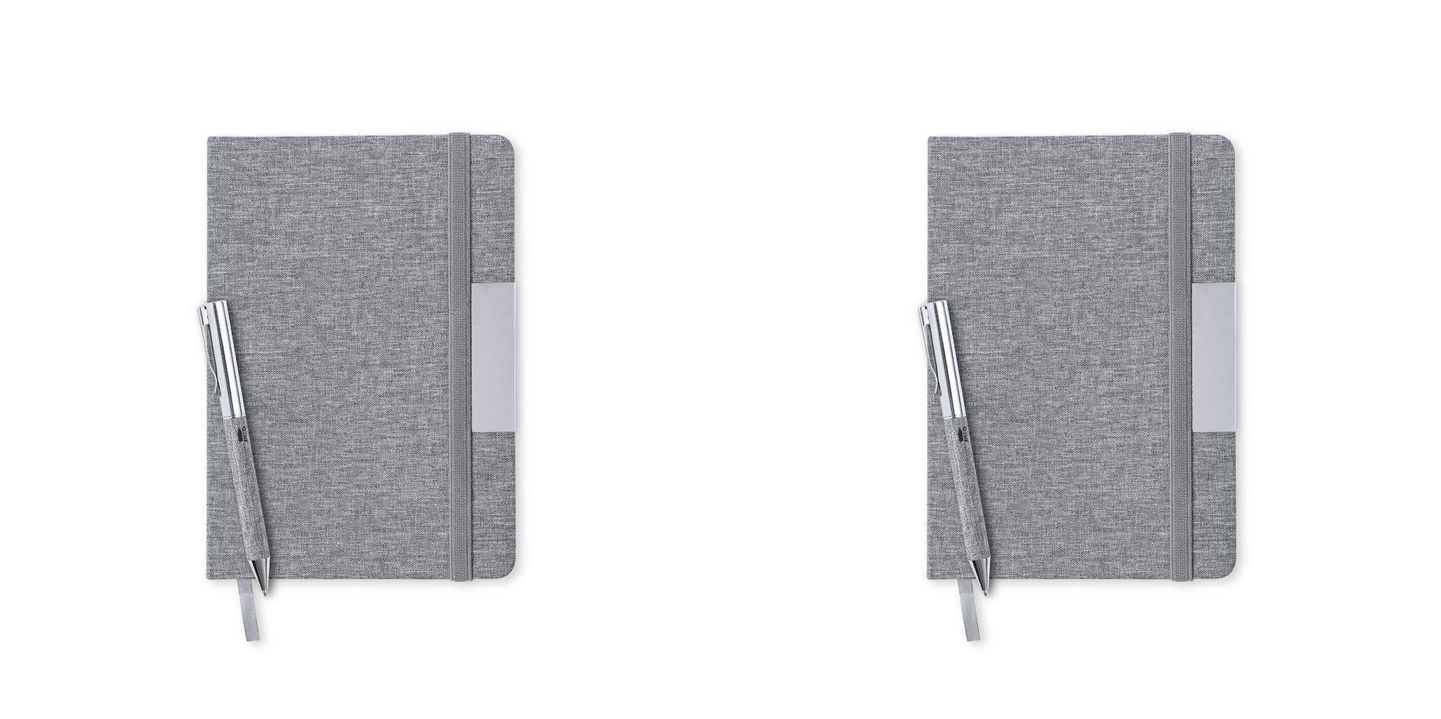 Ensemble bloc-note et stylo en polyester 300d rpet et métal, 100 feuilles WENDAM personnalisable