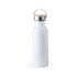 Gourdes 800ml en acier inoxydable et bambou TULMAN blanche