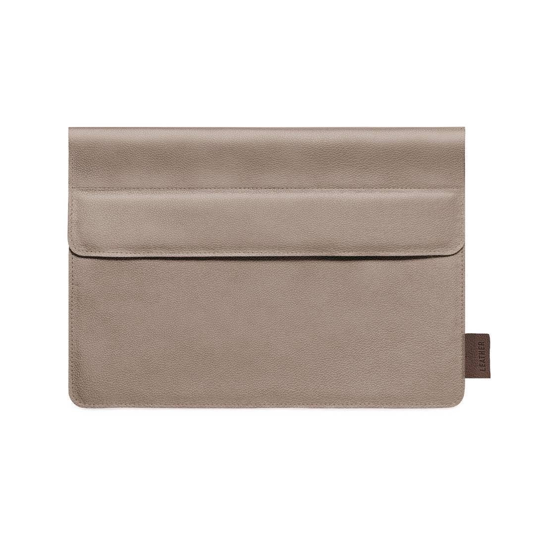 Housse pour ordinateur portable en rpet résistant rembourré en cuir recyclé KROLL beige