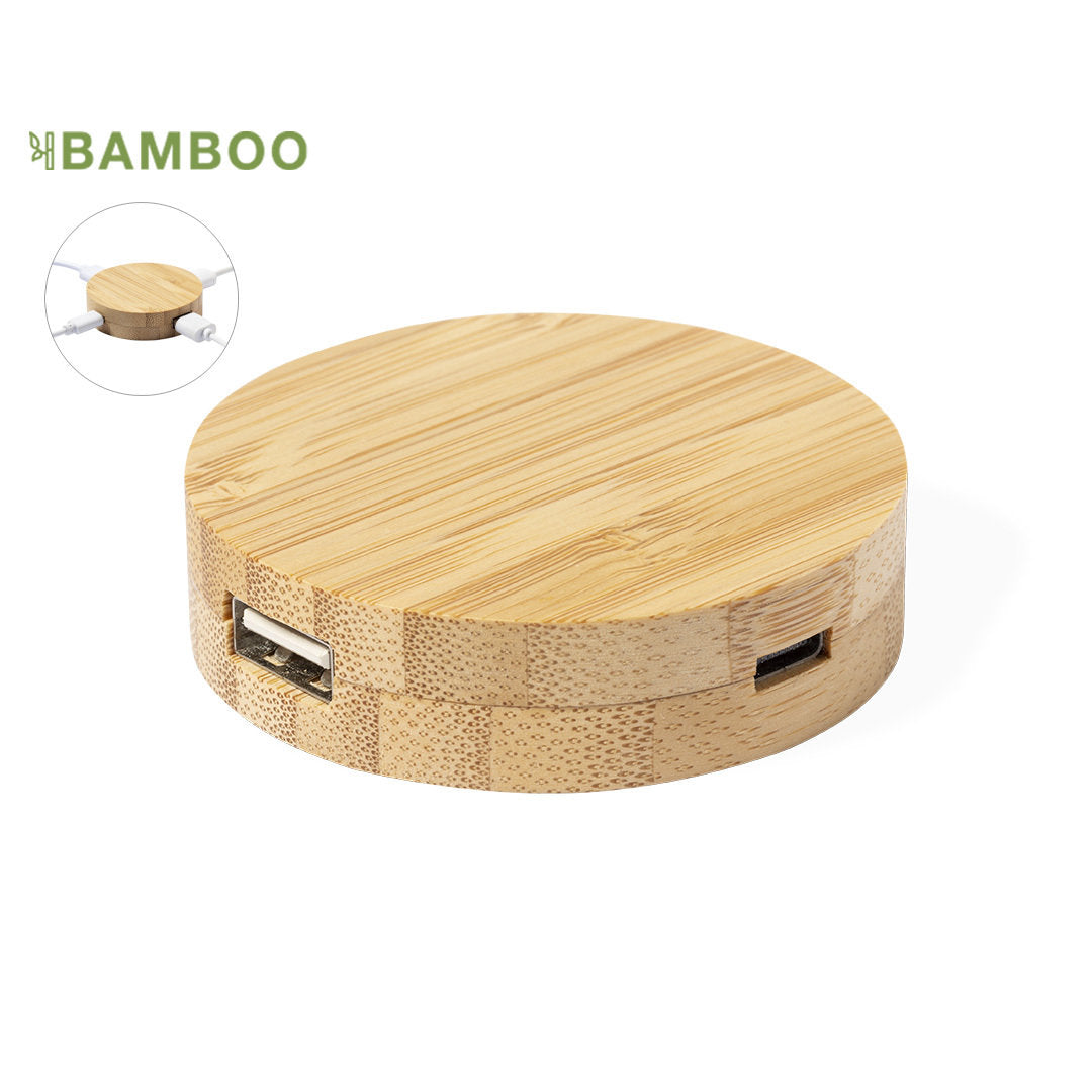 Hub usb avec 2 ports usb 2.0 en bambou LASIAR