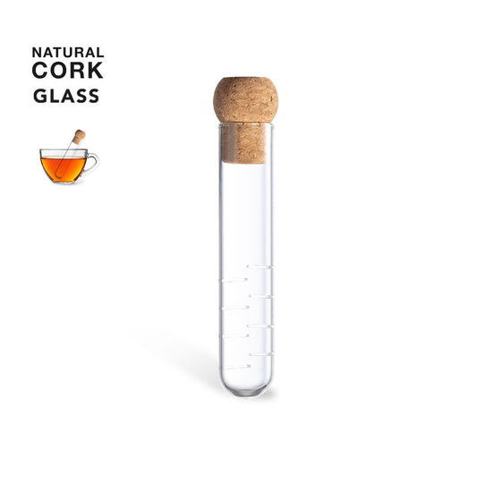 Infuseur en verre avec bouchon en liège naturel HANAY personnalisable logo entreprise