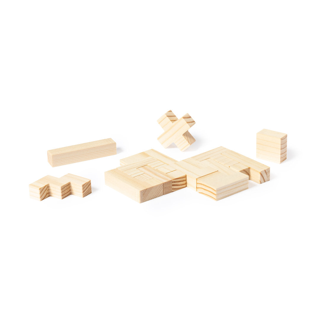 Jeux d'adresse en bois résistant, ensemble de 13 pièces, présentés dans une boîte en bois avec couvercle