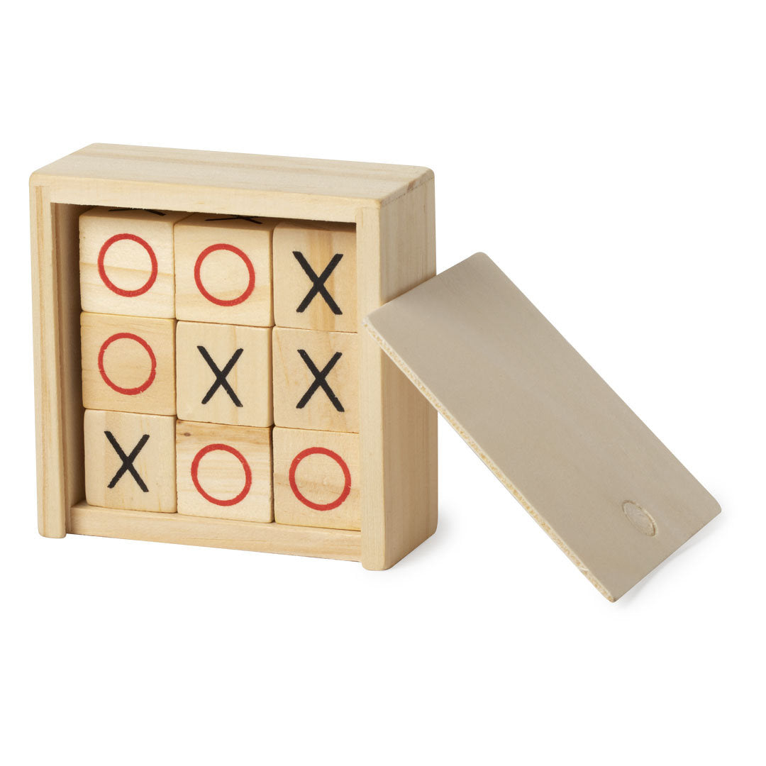 Accessoire de divertissement : Jeu de société en bois avec 9 pièces, coffret en bois avec couvercle coulissant