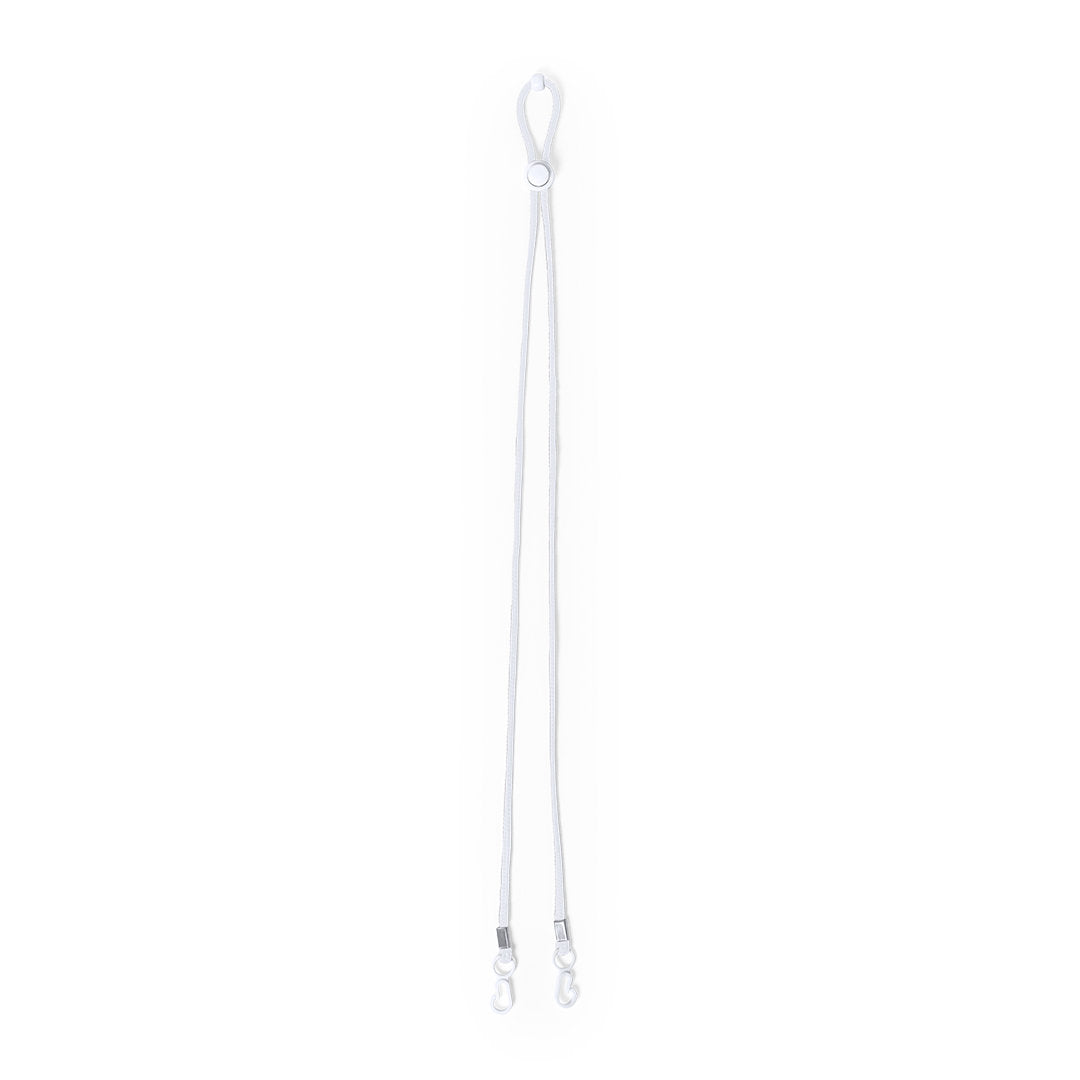 Lanyard avec cordon en polyester extra résistant en polyester MENFIX blanc