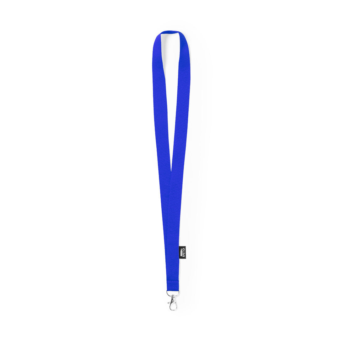 Lanyard en polyester 300d resistant rpet LORIET bleu