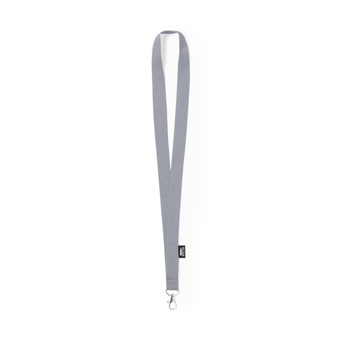 Lanyard en polyester 300d resistant rpet LORIET gris