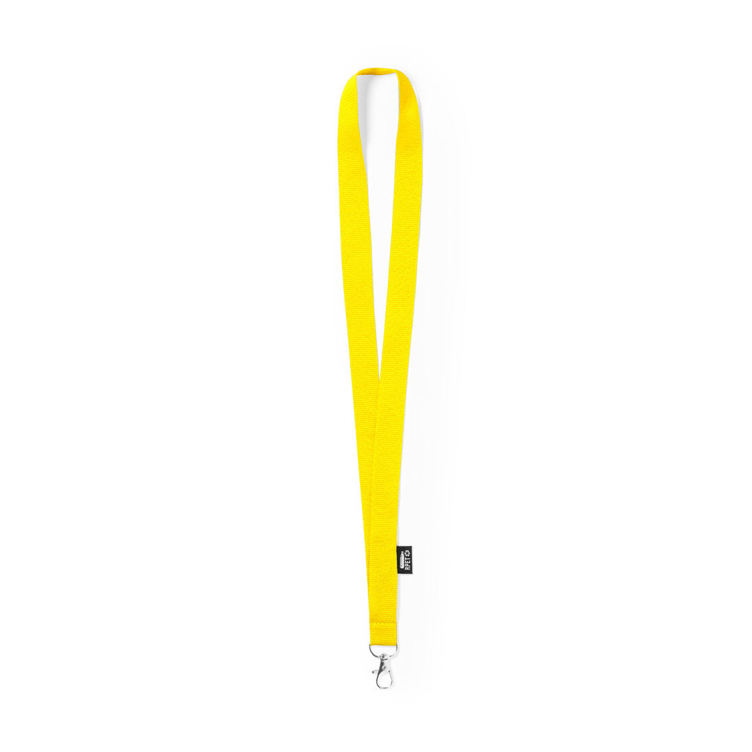 Lanyard en polyester 300d resistant rpet LORIET jaune