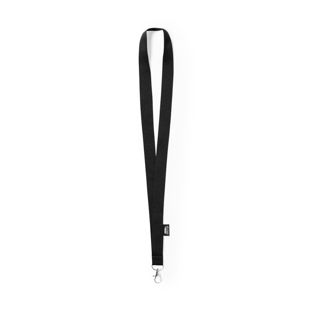 Lanyard en polyester 300d resistant rpet LORIET noir