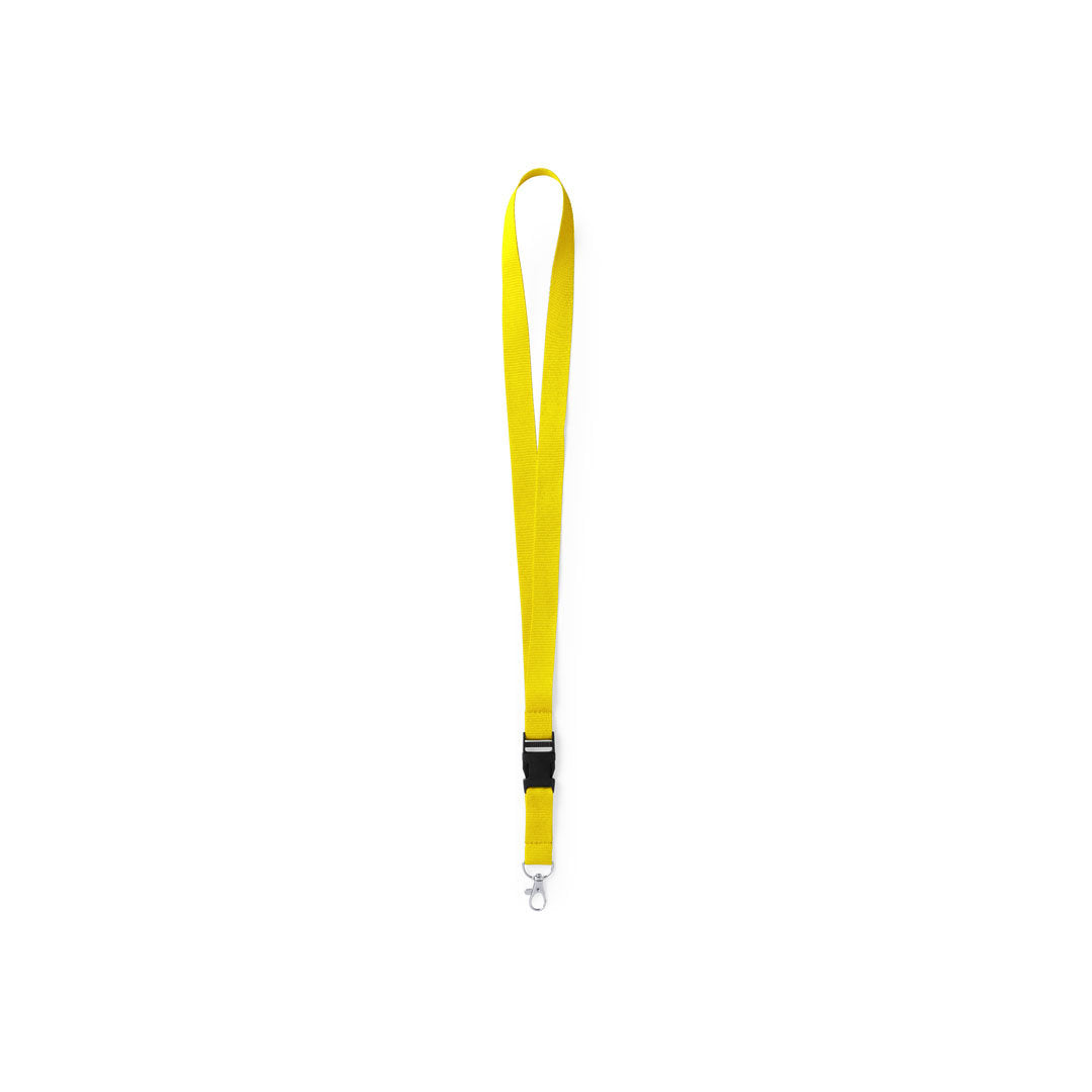 Lanyard en polyester avec crochet métallique KUNEL jaune