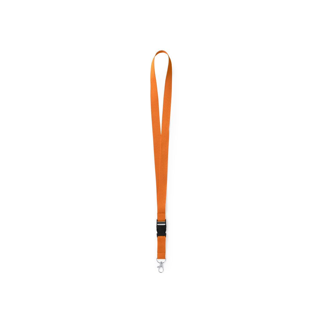 Lanyard en polyester avec crochet métallique KUNEL orange