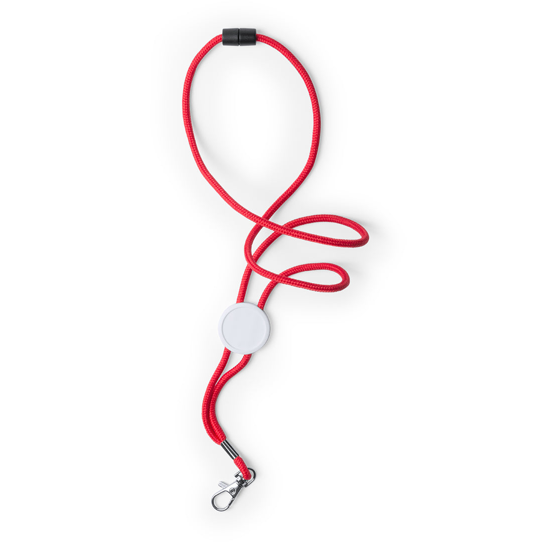 Lanyard en polyester avec mousqueton en métal PERUX rouge