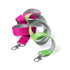 Lanyard en polyester avec mousqueton métallique TREMEN rose et vert