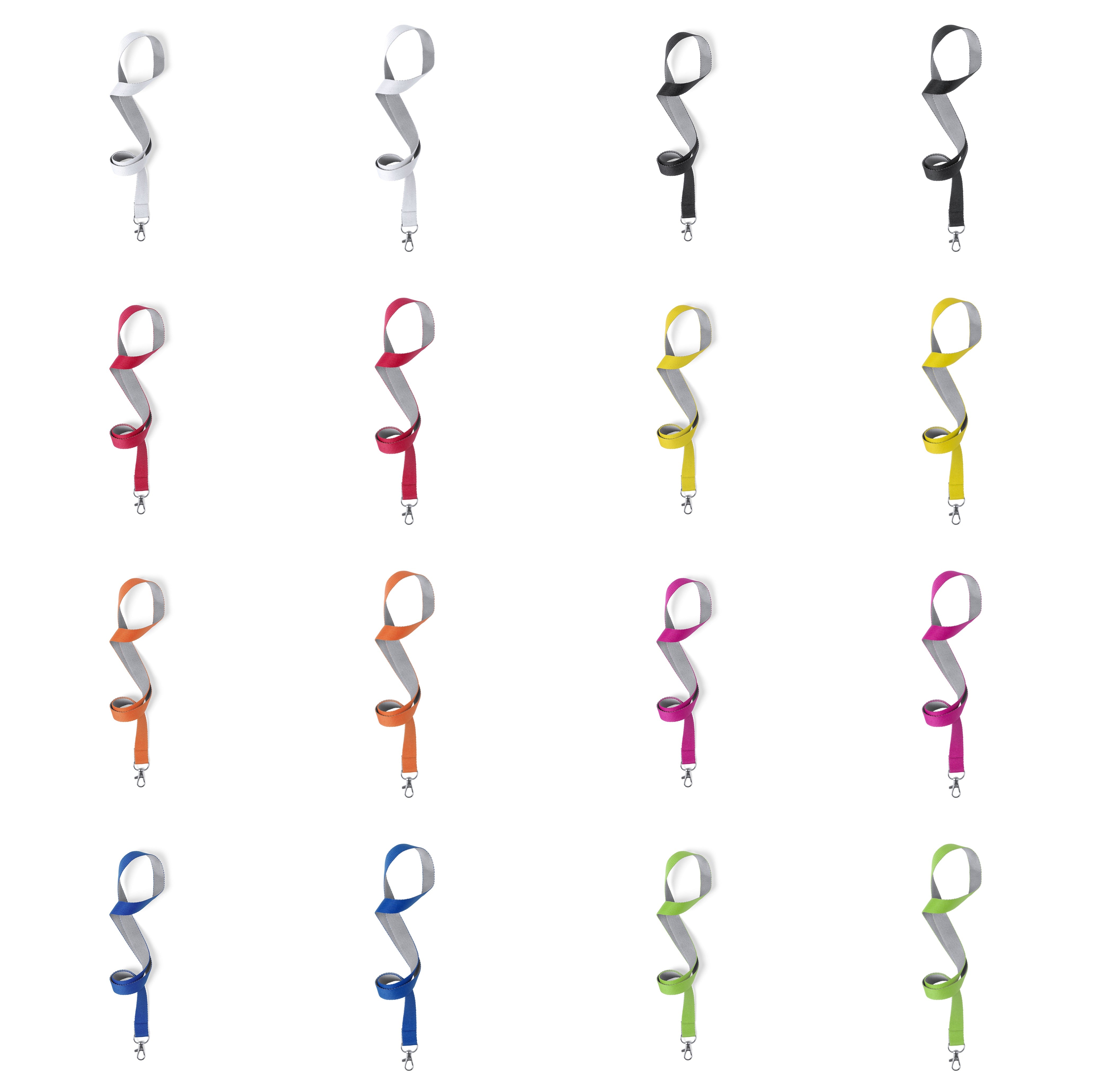 Lanyard en polyester avec mousqueton métallique TREMEN coloris multiples