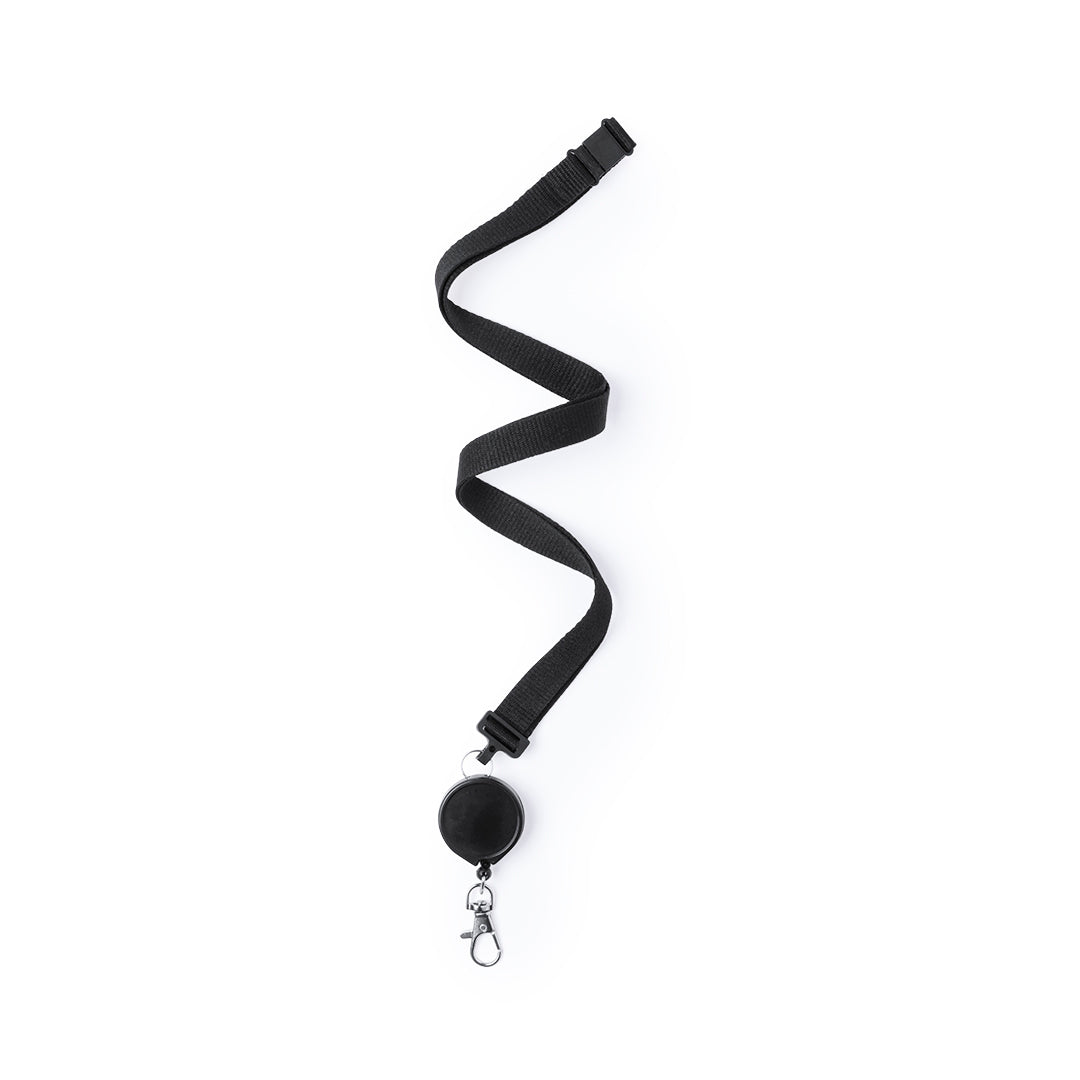 Lanyard extensible en polyester avec fermeture de sécurité LEMER noir