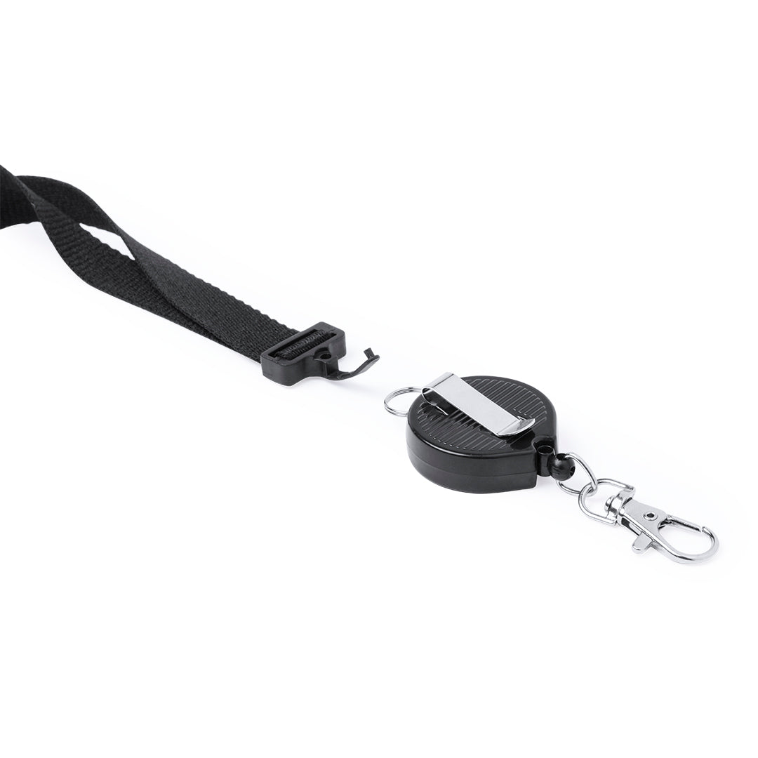 Lanyard extensible en polyester avec fermeture de sécurité LEMER marquage logo entreprise