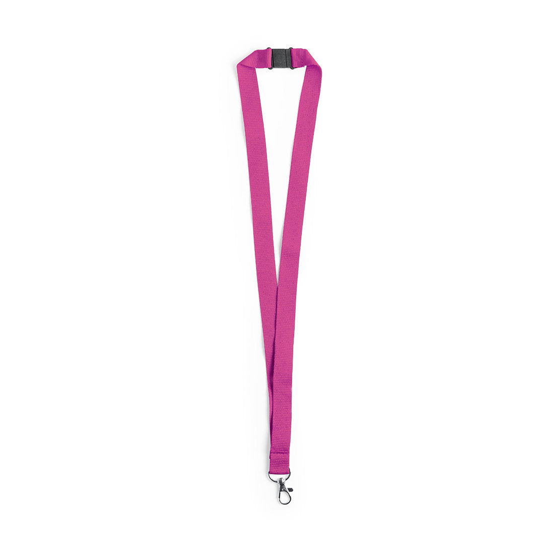 Lanyard, tour de cou en polyester avec mousqueton en métal et fermeture sécurité KAPPIN rose