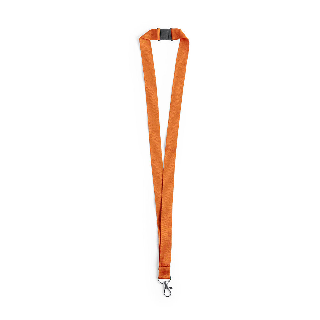 Lanyard, tour de cou en polyester avec mousqueton en métal et fermeture sécurité KAPPIN orange