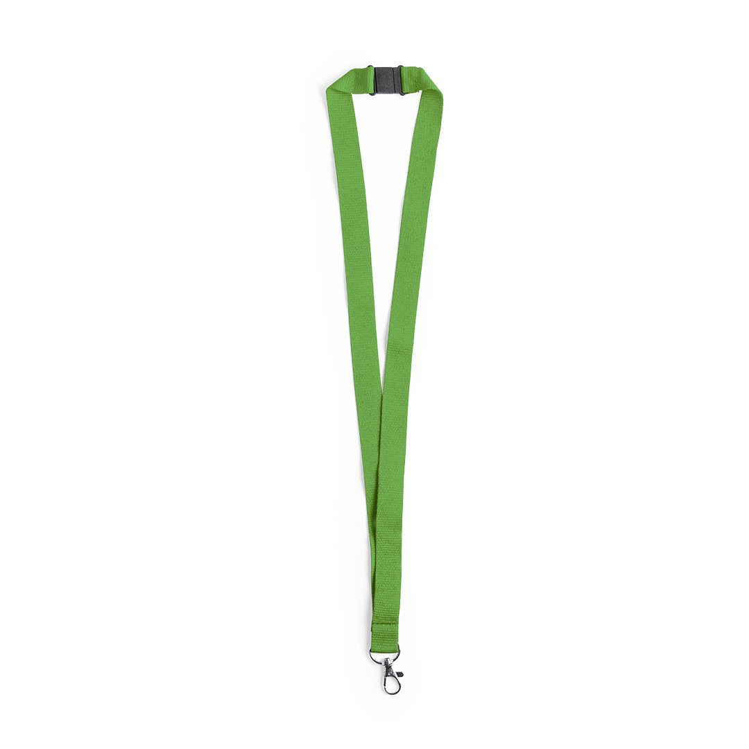 Lanyard, tour de cou en polyester avec mousqueton en métal et fermeture sécurité KAPPIN vert