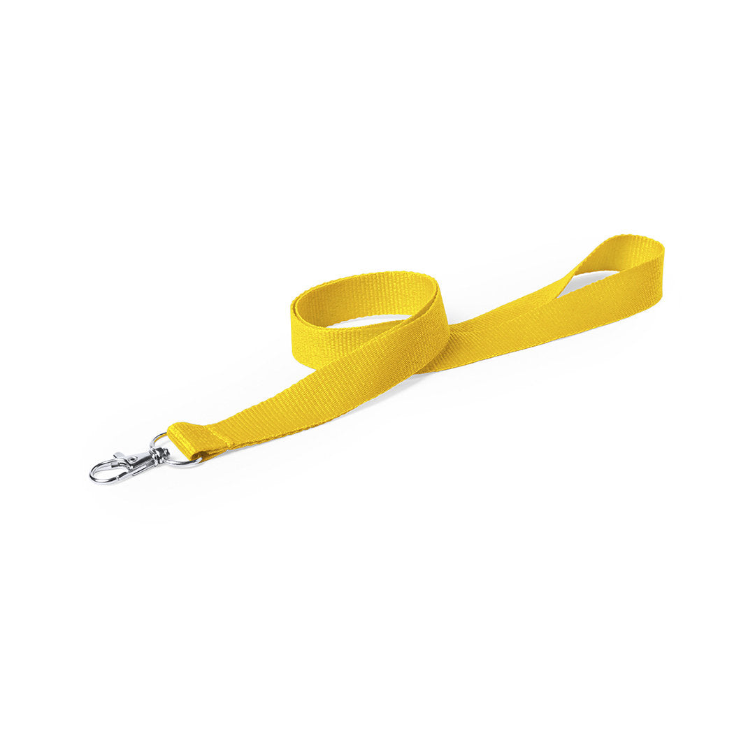 Lanyard en polyester avec mousqueton métal NECK jaune