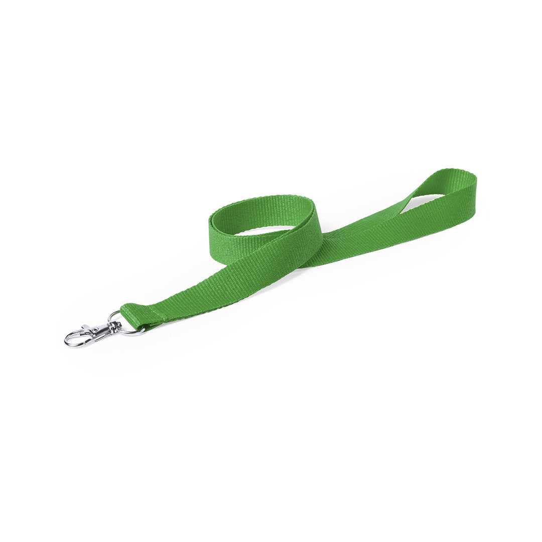 Lanyard en polyester avec mousqueton métal NECK vert foncé