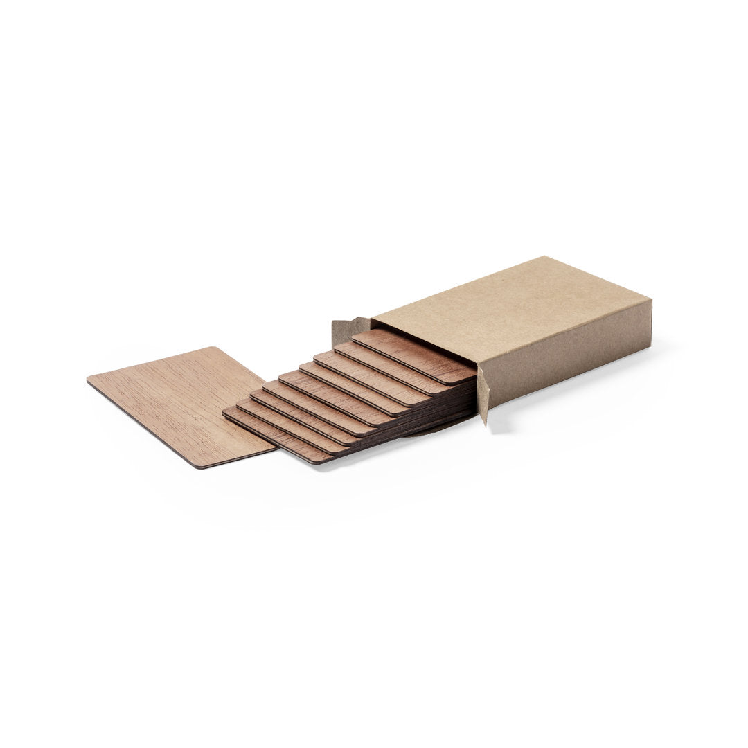 Lot de 10 cartes en bois naturel 