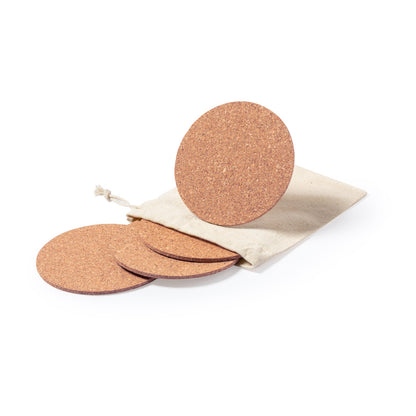 Lot de 4 sous-verres en liège naturel YAGGER