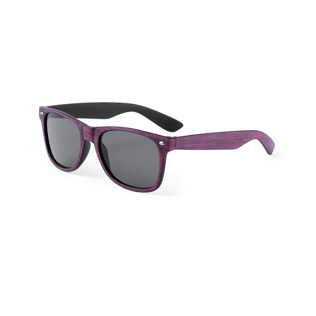 Lunette de soleil effet bois vieilli LEYCHAN violet