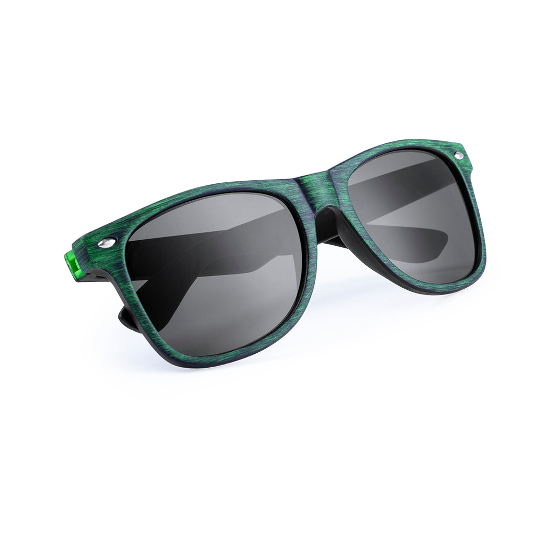 Lunette de soleil effet bois vieilli LEYCHAN vert