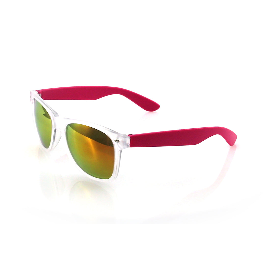 Lunettes de soleil bicolore transparent et rose