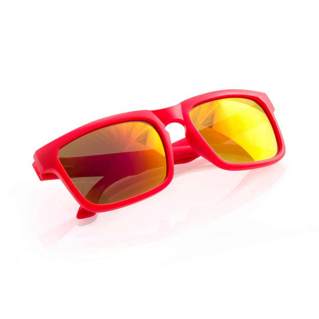 Lunettes de soleil verres à effet miroir rouge