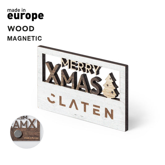 magnet merry christmas en bois avec aimant