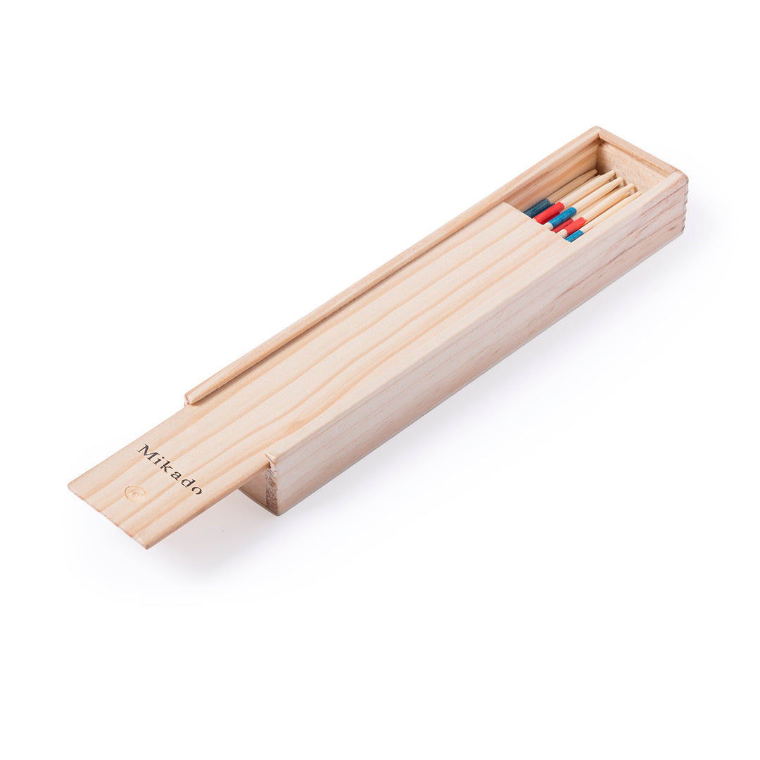 Mikado classique en bois avec 41 piques, idéal pour les amateurs de jeux, boîte en bois avec couvercle