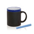 Mug en céramique de 350 ml avec craie incluse COLORFUL bleue