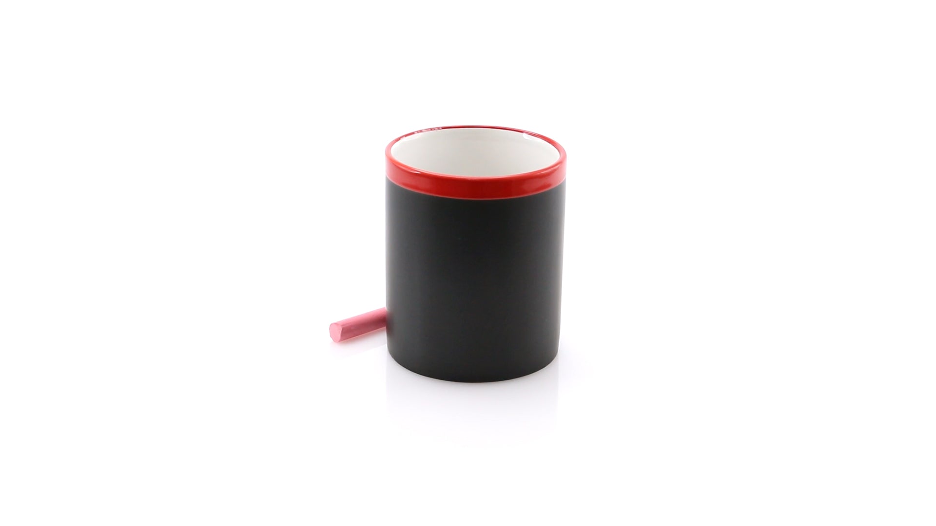 Mug en céramique de 350 ml avec craie incluse COLORFUL rouge