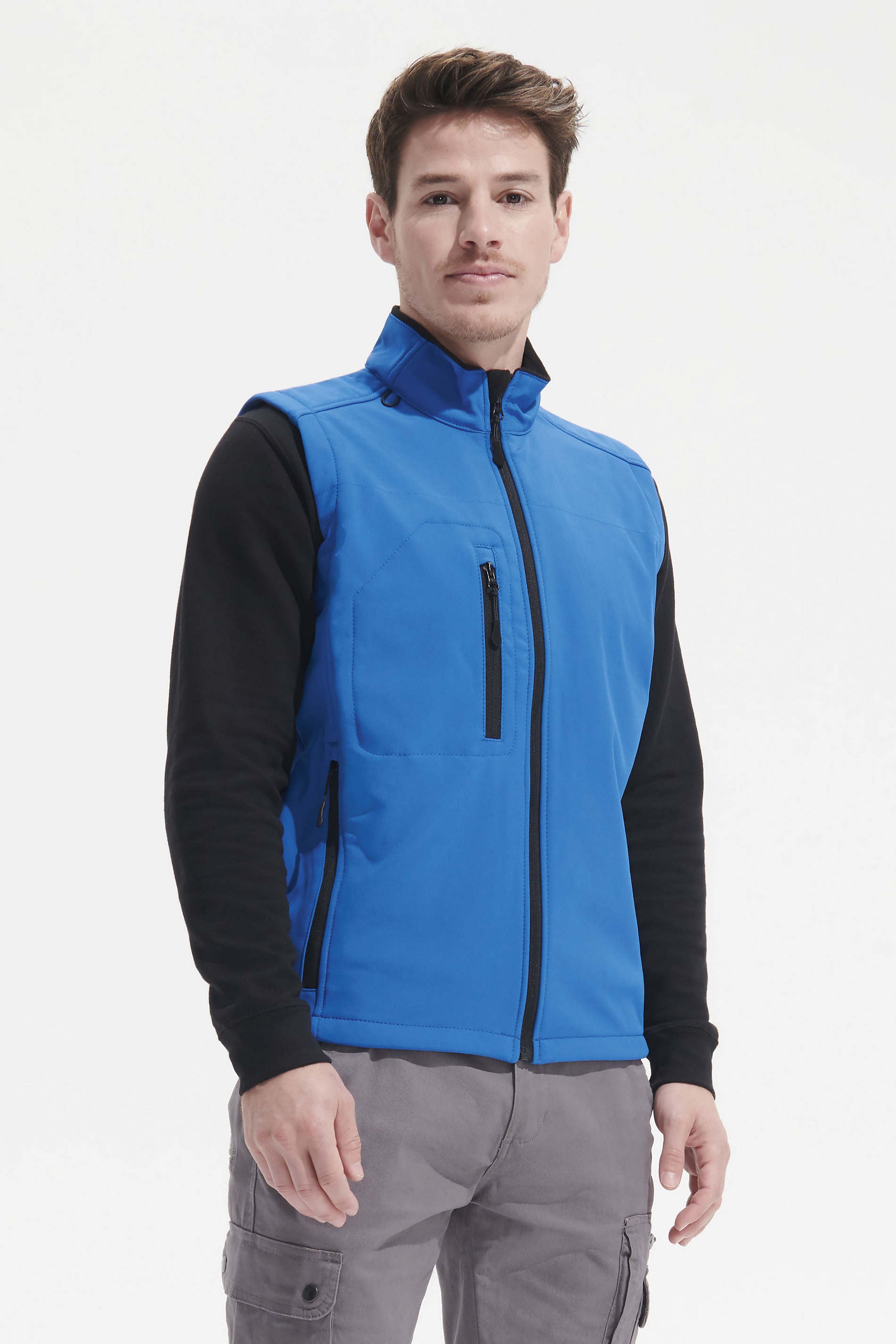 Bodywarmer RALLYE MEN bleue portee par un homme