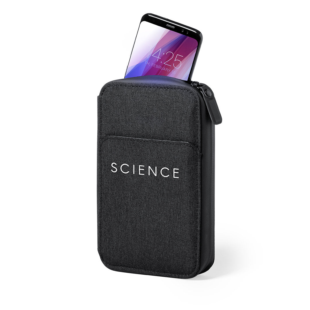 Organiseur et stérilisateur avec lumière uv usb type c en polyester 600d et pu BOXNY pratique et léger