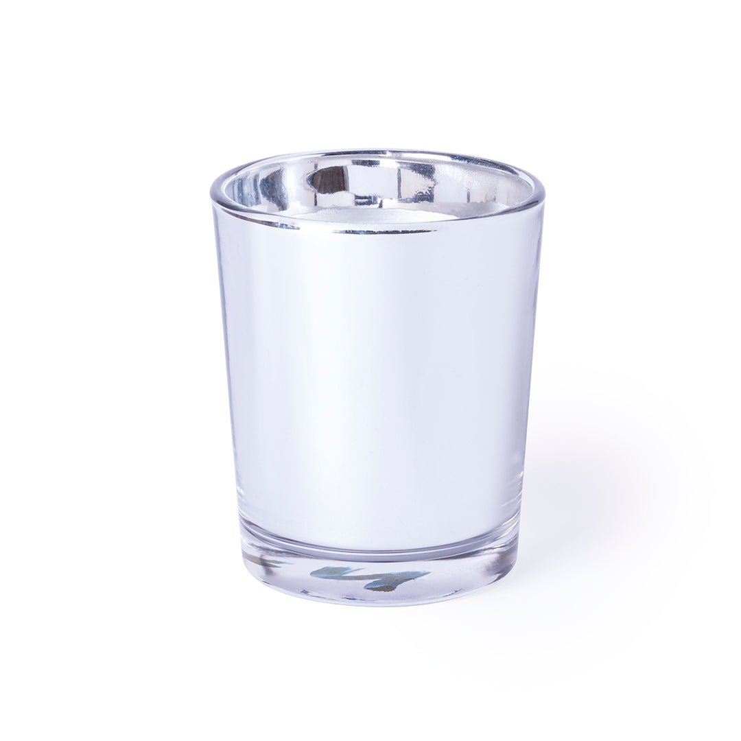 Bougie aromatique dans un bol en verre NETTAX couleur argentée